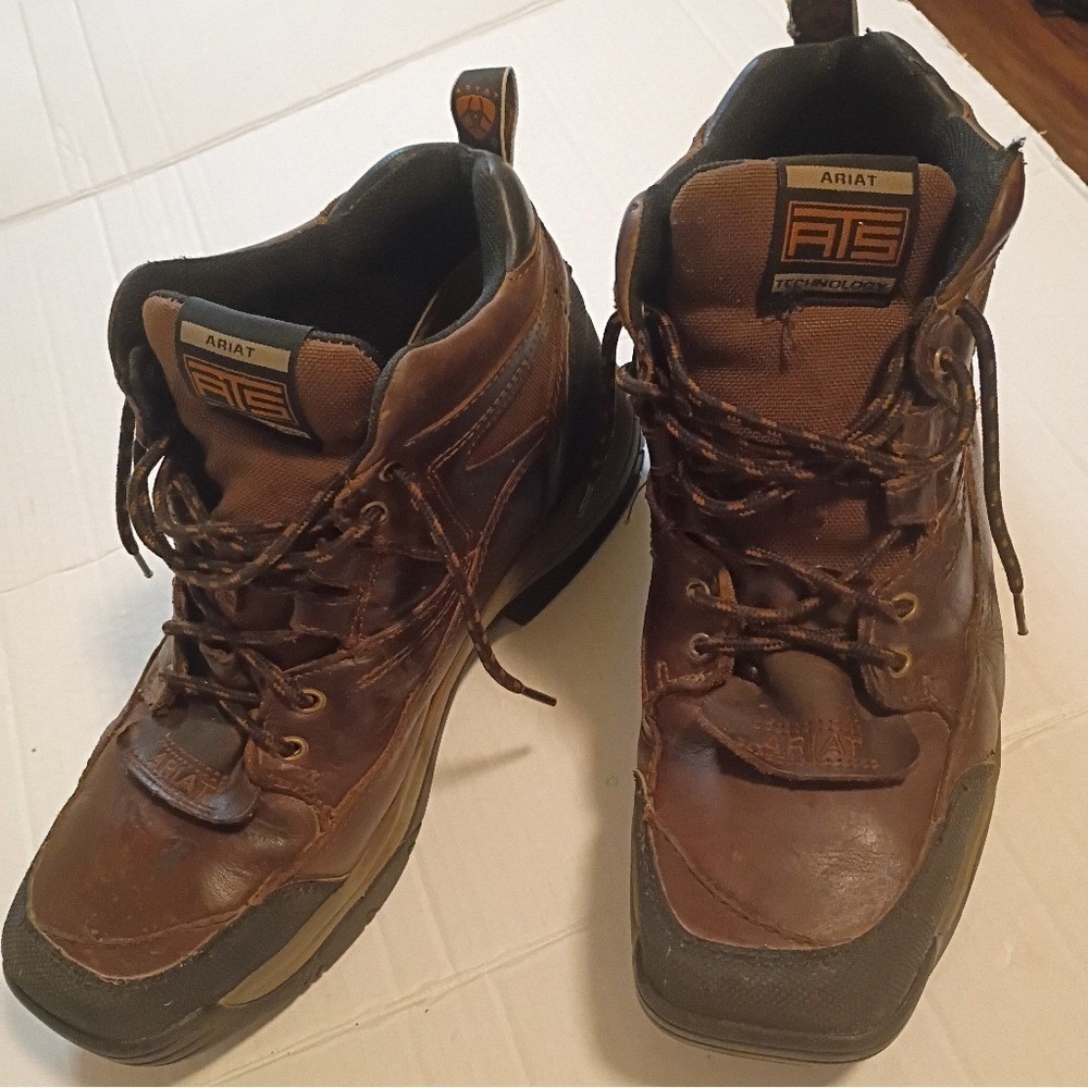 Ariat Mens 11D Steel Toe Work Boots Brown Leather ATS Technology 10016379 EH‎